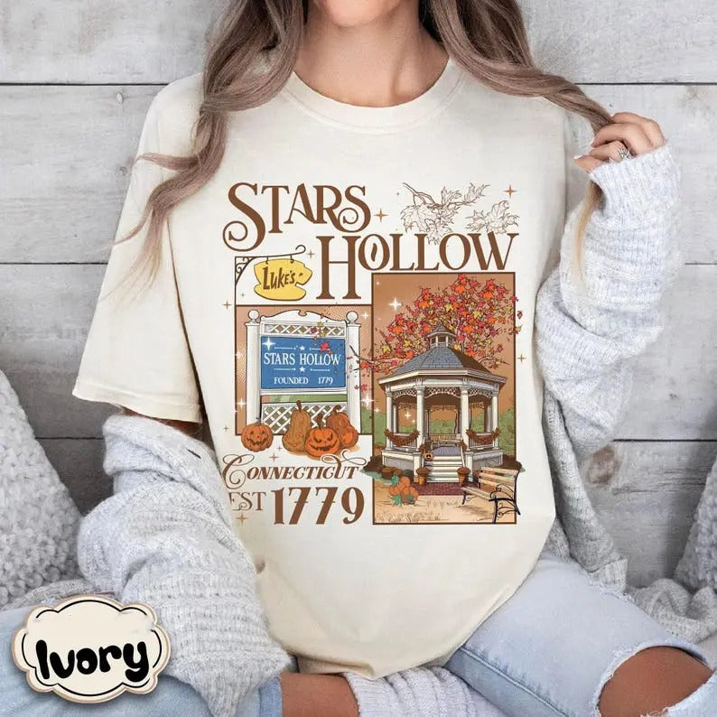 Stars Hollow Shirt, Lukes Diner Shirt, Gilmore Girl Eras, Retro Stars Hollow Crewneck, Dragonfly Inn Sweatshirt, Fall Shirt