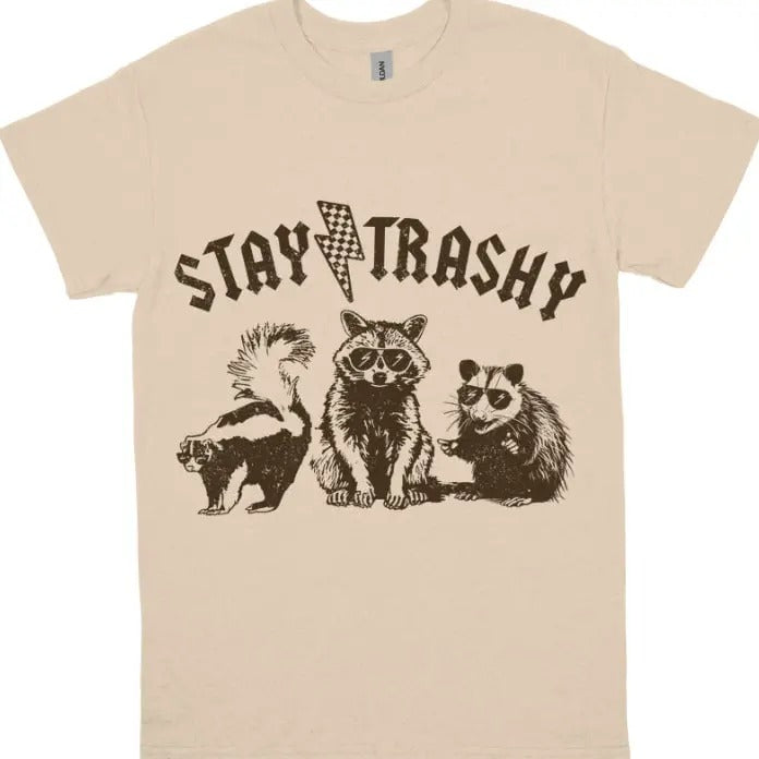 Stay Trashy T-shirt, Funny Stay Trashy Raccoons Opossums Squad Team Trash shirt, gift for her, gift for him, Trendy shirt Menswear Top Streetwear