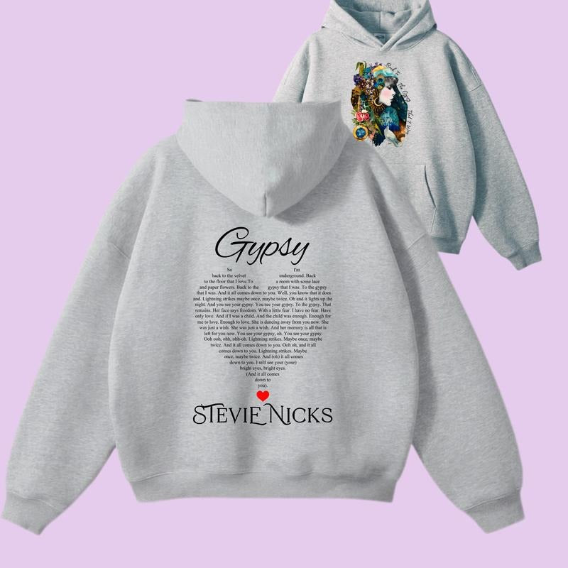 Stevie Nicks Hoodie Sweatshirt T Shirt, Back To The Gypsy That Way, Gift For Fans, Unisex Sweater Pullover Tee Cotton Fit Tops Womenswear