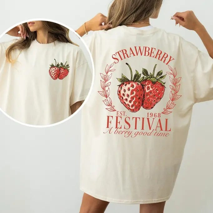 Strawberry Festival 1968 Shirt, A Berry Good Times T-Shirt, Strawberry Lovers Shirt, Retro Strawberry T-Shirt, Trendy Strawberry Tee Shirt