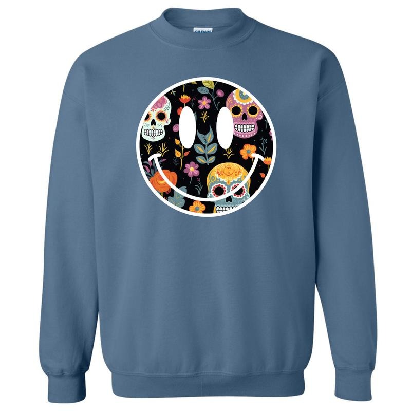 Sugar Skull Happy Face Sweatshirt 'NLB'