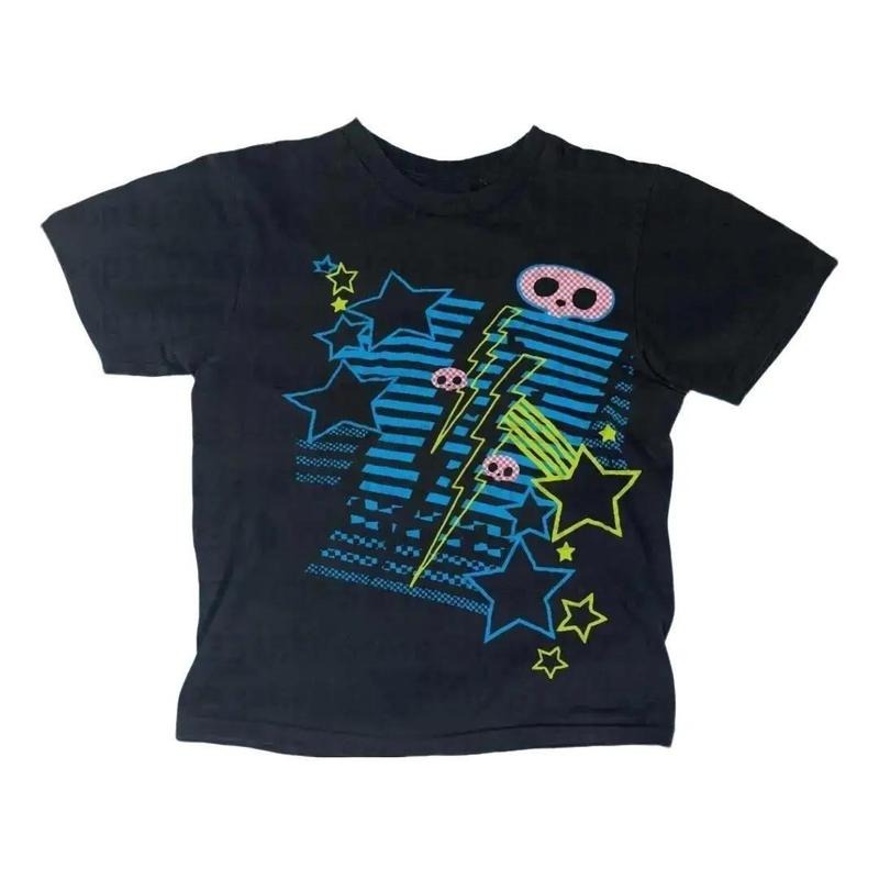 Summer Vintage Women Casual Baby Tee, Gothic Emo Girl Tops, Grunge 2000s, Emo Scene 2000s Clothes, Y2k Top Women Streetwear Shirt, Gift For Girlfriend