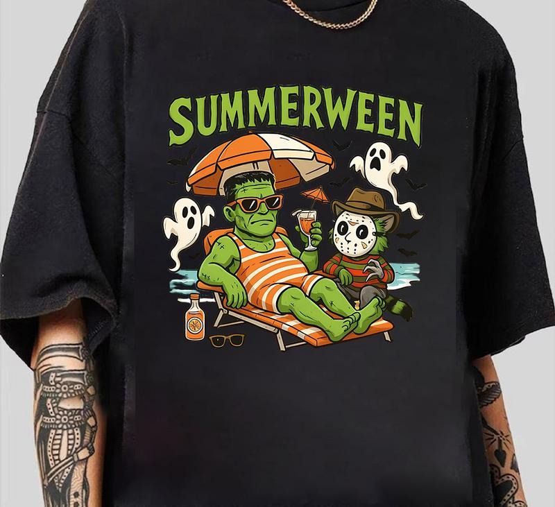 Summerween Summer Tee T-Shirt Retro Graphic Tee Everyday Graphic Tee Edgy Streetwear Retro Graphic Tee
