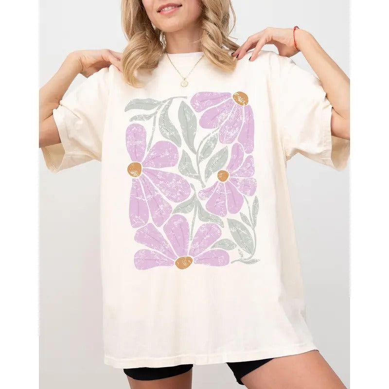 Summery, Gorgeous Abstract Flowers, Boho Floral Design, Summer Vibes, Gardening, Festival, Nature Shirt, Women's Comfort Color Tee, Tshirt