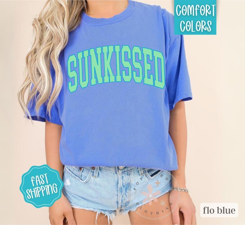 Sunkissed Beach Shirt Comfort Colors, Cute Summer Shirt, Oversized Beach Tee, Swimsuit Cover Up Shirt, Vacation Outfit