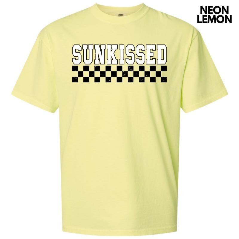 Sunkissed Varsity Checkered Comfort Colors T-Shirt 'NLB'
