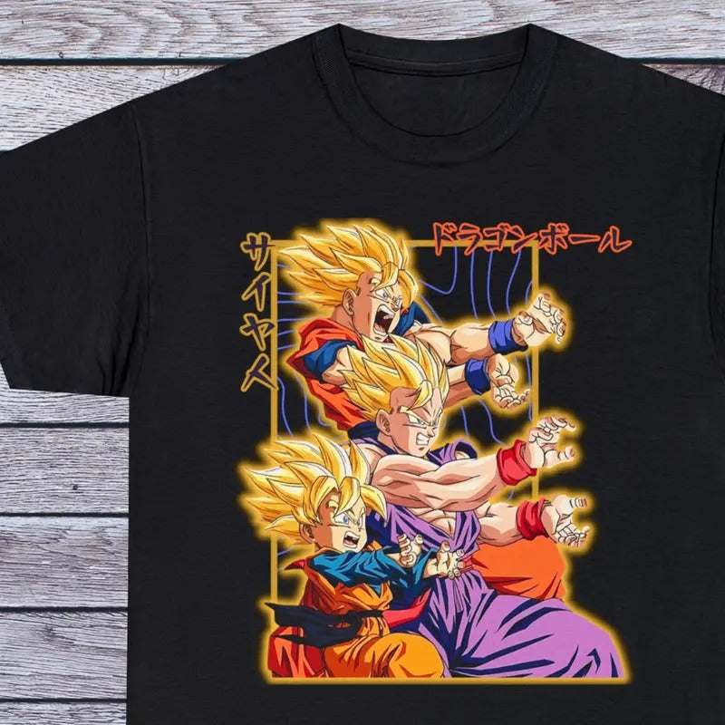 Super Saiyan Goku T Shirt Dragon Ball Z Tee 90s Anime Clothing Manga Japanese Unisex Full Size