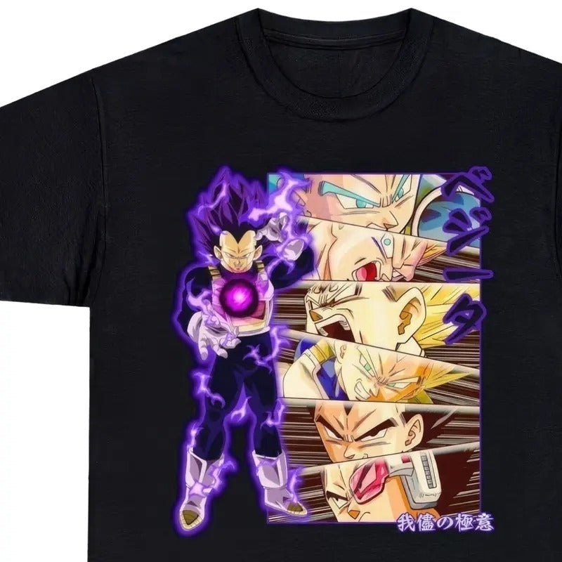 Super Saiyan Vegeta Dragon Ball Z T-Shirt 90s Anime Clothing for Manga & Japa