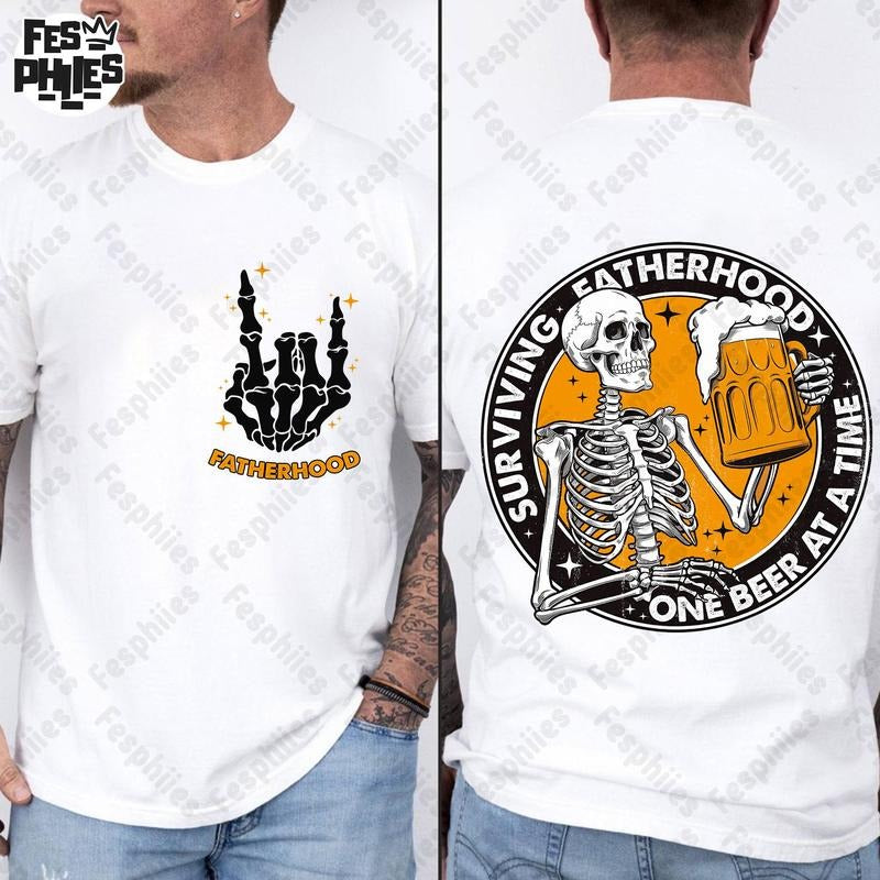 Surviving Fatherhood One Beer At A Time , Funny Fathers Day , Fathers Day ,Design , Drinking Dad , Happy Fathers Day , T-shirt, sweater and Hoodie