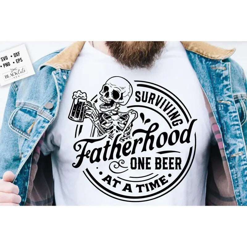 Surviving fatherhood one beer at a time Shirt, Father's Day Shirt, Funny Dad Shirt, Birthday Dad Shirt, Dad Shirt, Vintage birthday Shirt
