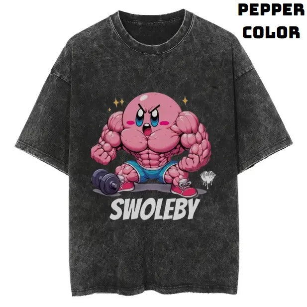 Swoleby Vintage Graphic Tees, Kirby T-Shirt, Pokemon Gym Shirts, Pokemon Stuff, Unisex Anime Manga Shirt Top Menswear Womenswear Streetwear