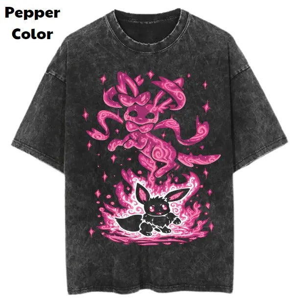 Sylveon Vintage Tee, Eevee T-Shirt, Pokemon Graphic Tees, Unisex Anime Shirt, Menswear Womenswear Streetwear