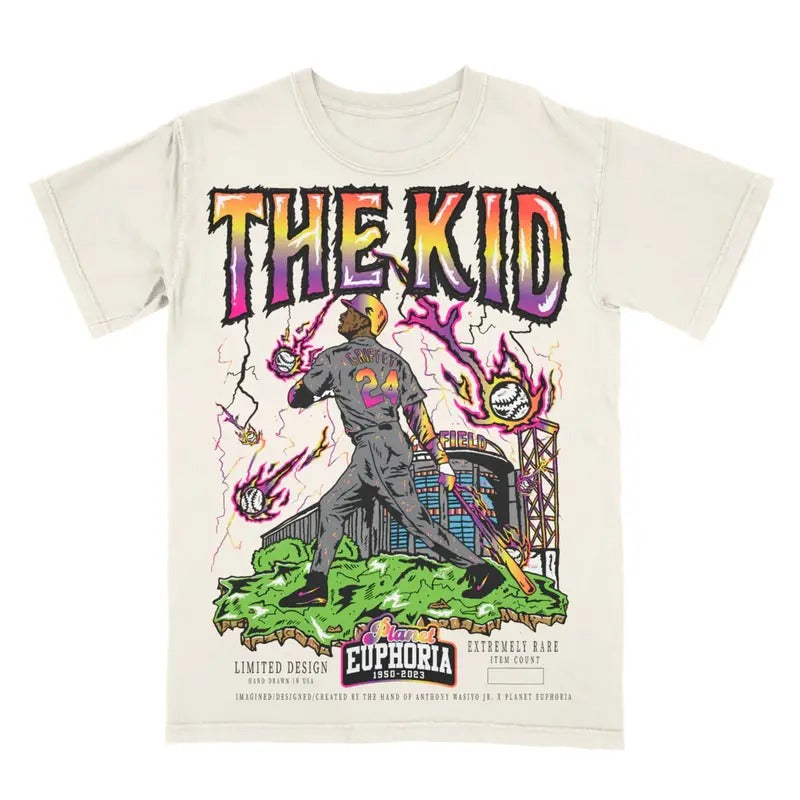 THE KID Ken Grifffey Rainbow Edition Euphoria Shirt, Vintage Style 90s Retro Unisex Streetwear Tee