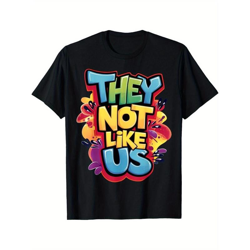 THEY NOT LIKE US T-Shirt Comfortable Short Sleeve Cotton Crew Neck T-Shirt, Casual Soft Men's T-Shirt Summer Tee made in usastyle{n002}3
