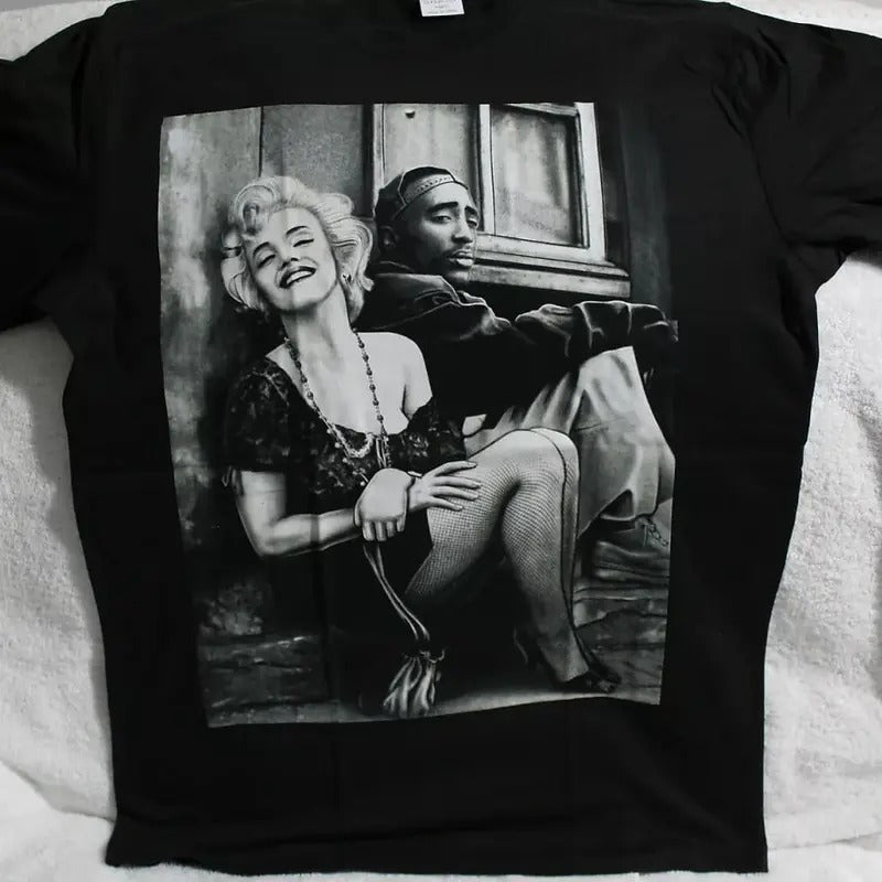 TUPAC SHAKUR MARILYN MONROE LEGENDS 2PAC HIPHOP RAPPER LEGEND T-SHIRT , Gift for Him, Gift For Her, Vintage Y2K, Menswear Top