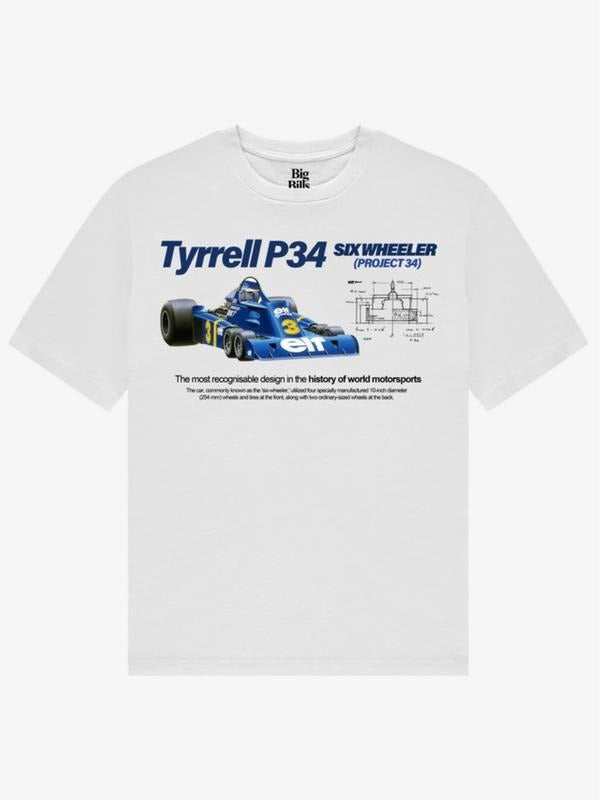 TYRRELL P34 Vintage Graphic T-shirt, T-shirt for men & Women, Graphic Tee, Womenswear Cotton Top Shortsleeve