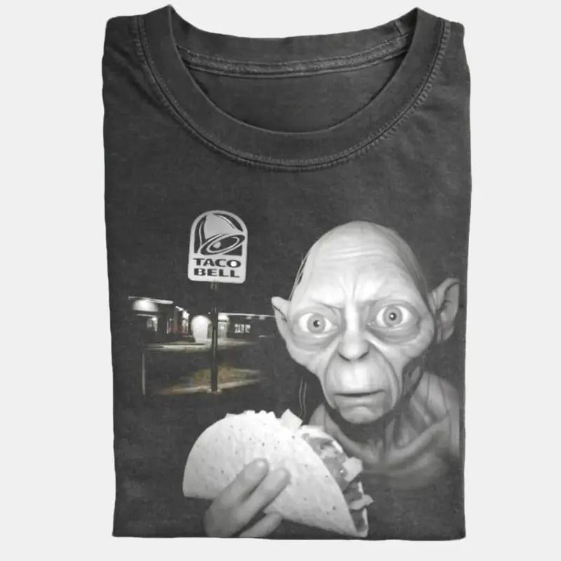 Taco Bell Gollum T-Shirt, Funny LOTR Shirt, Unisex Tee, VINTAGE Hilarious Taco Lover's Gift, Gollum funny shirt