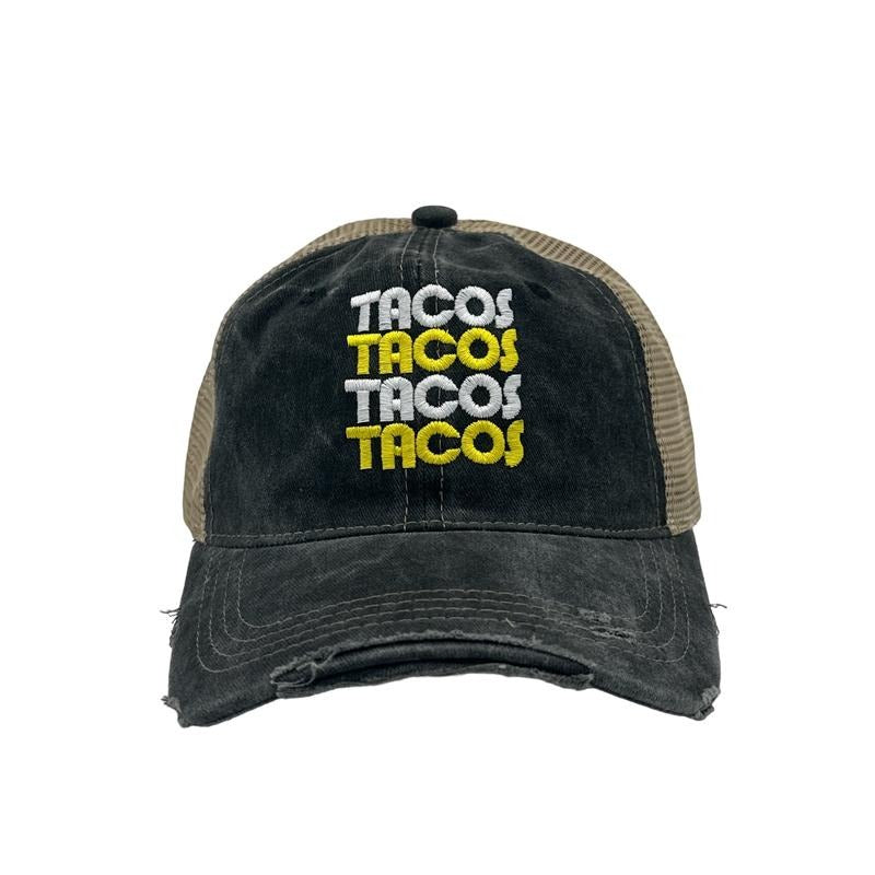 Tacos Tacos Tacos Hat Funny Retro Food Graphic Cap Funny Hats Funny Food Novelty Caps for Men Standard