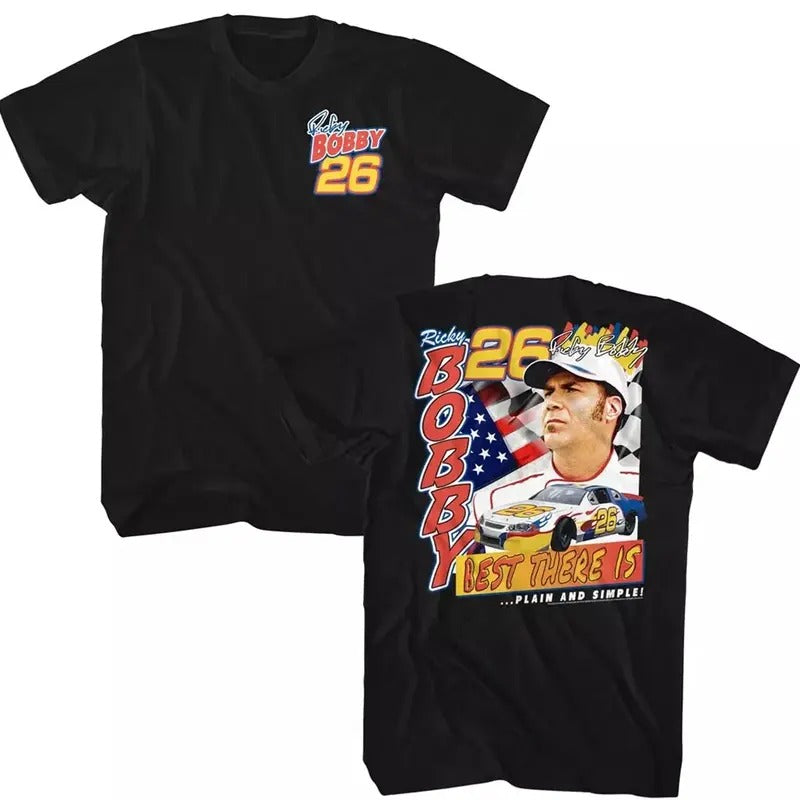 Talladega Nights Best There Is Men's T Shirt Plain and Simple Ricky Bobby 26 black Classic Cotton Menswear Top Hoodie Embroidered Spandex Sport Stretch