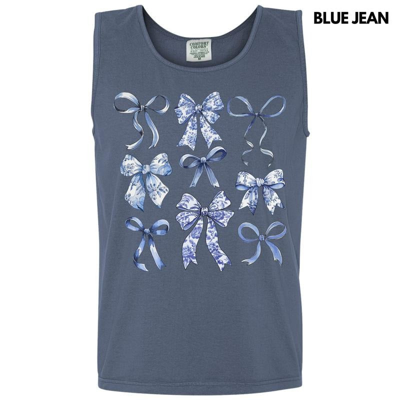 Tank Top - Blue Bow Coquette Comfort Colors Tank Top 'NLB'