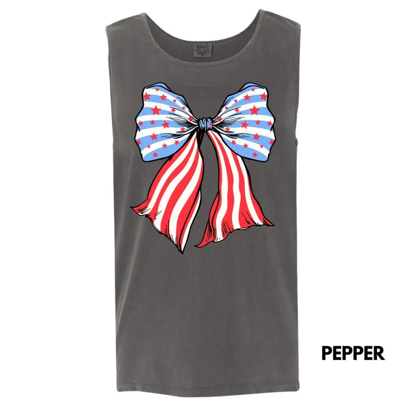 Tank Top - Bow-tiful Stars & Stripes Comfort Colors Tank Top 'NLB'