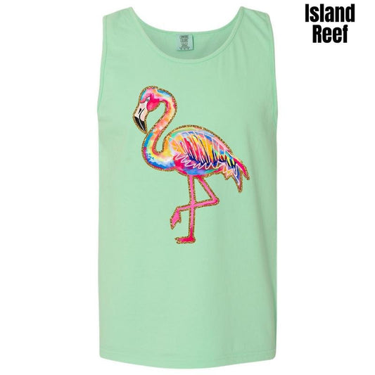 Tank Top - Flamingo Color Splash Comfort Colors Tank Top 'NLB'