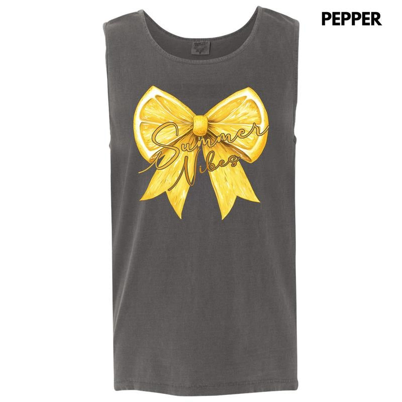 Tank Top - Lemon Summer Bow Comfort Colors Tank Top 'NLB'