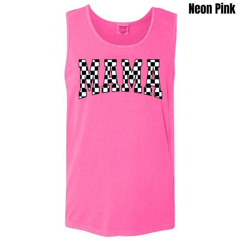 Tank Top - Mama Black Checker Comfort Colors Tank Top 'NLB'