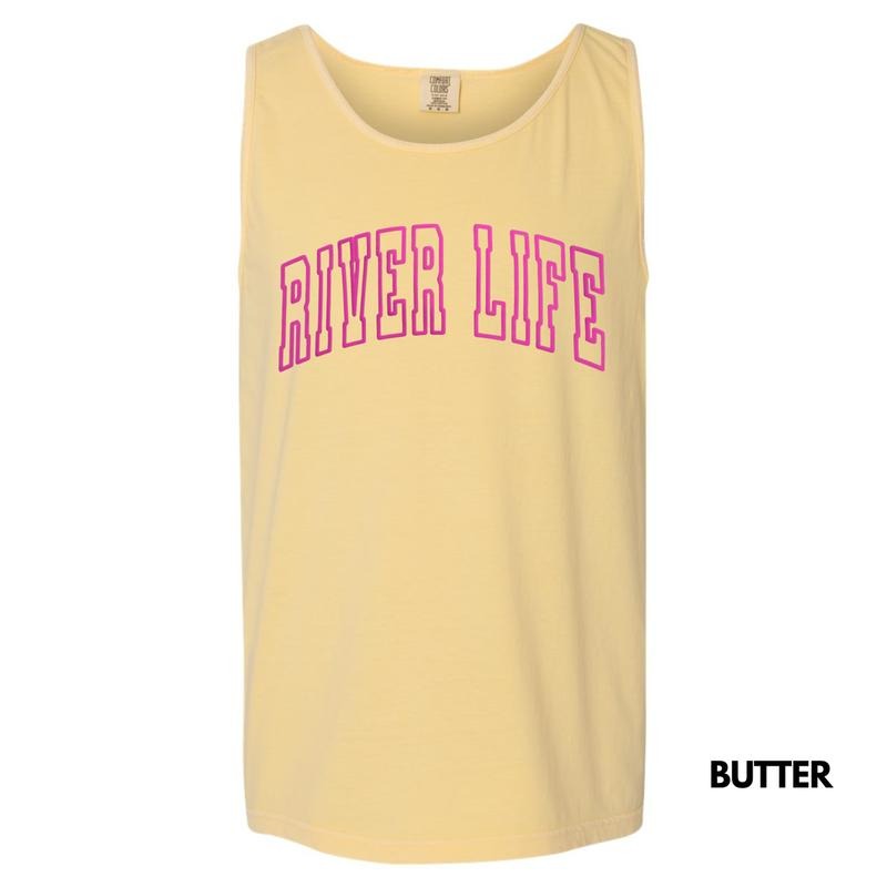Tank Top - River Life Pink Puff Comfort Colors Tank Top