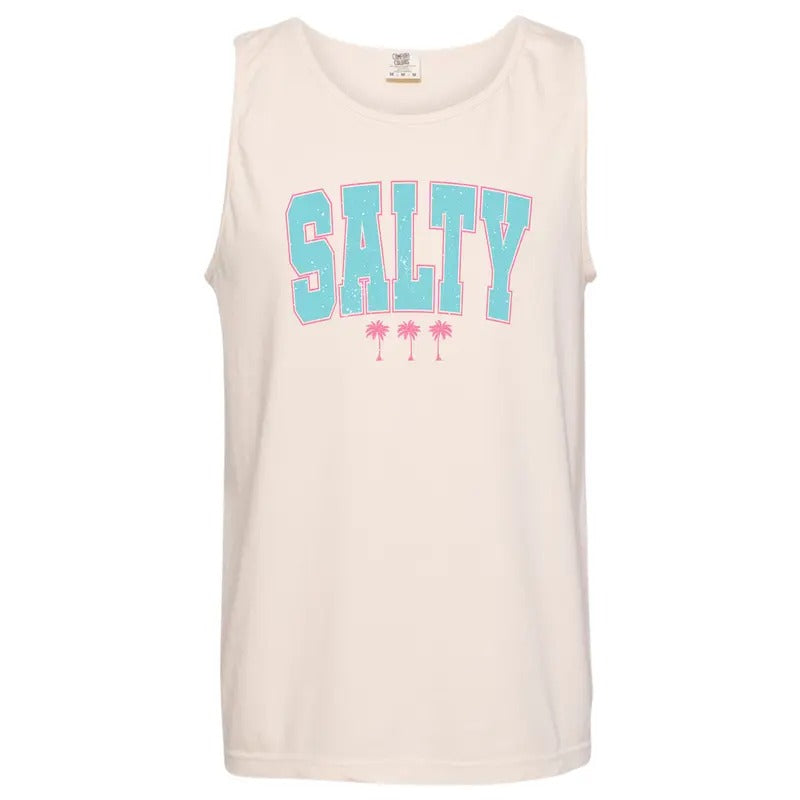 Tank Top - SALTY Varsity Letter Comfort Colors Tank Top 'NLB'