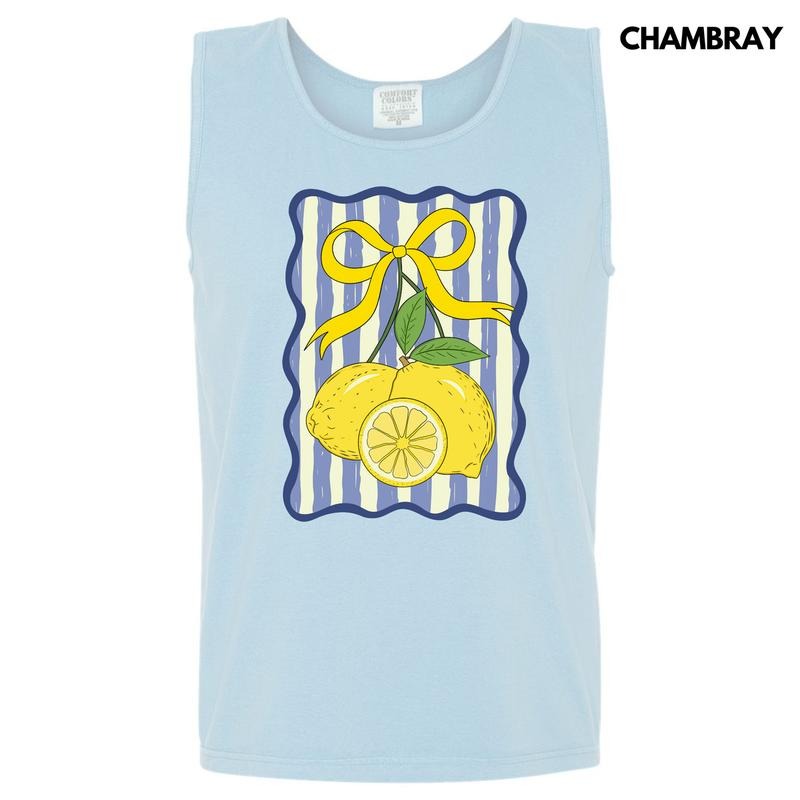 Tank Top - Stripe Lemon Coquette Comfort Colors Tank Top 'NLB'
