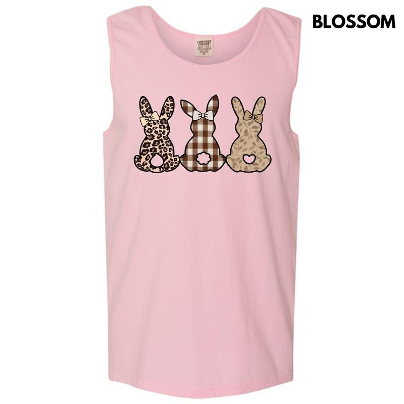 Tank Top - Taupe Pattern Bunnies Comfort Colors Tank Top 'NLB'