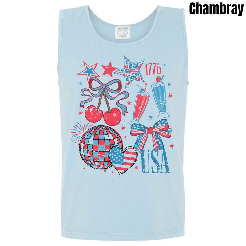Tank Top - True American Collage Comfort Colors Tank Top 'NLB'