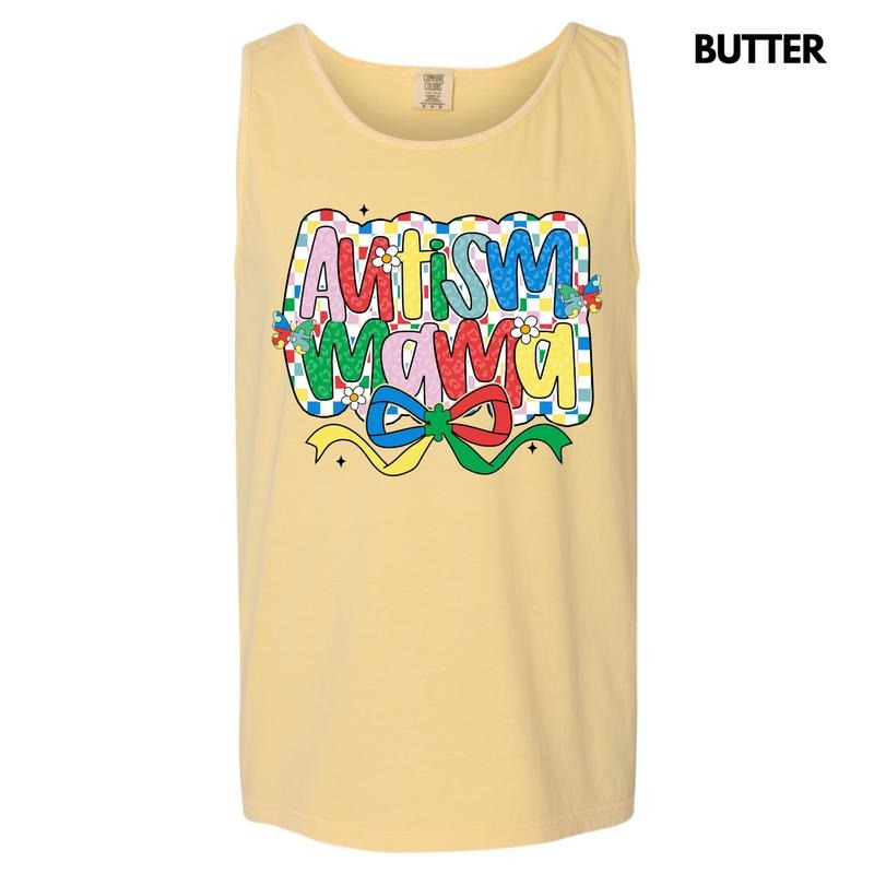 Tank Top -Checker Autism Mama Comfort Colors Tank Top 'NLB'