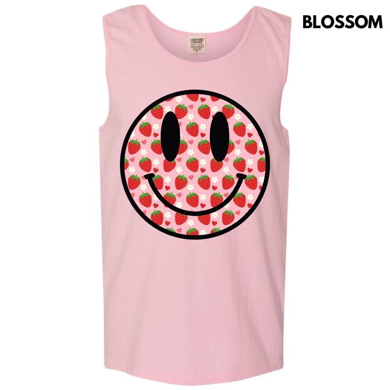Tank Top -Strawberry Happy Face Comfort Colors Tank Top 'NLB'