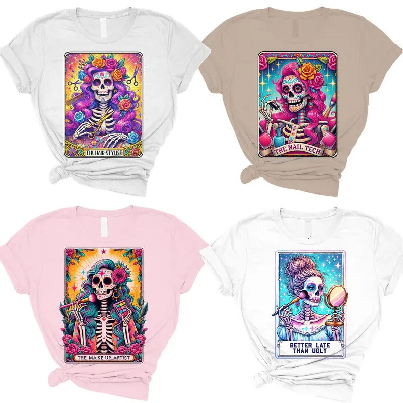 Tarot Card T-Shirts Beauty Industry - Print is Sublimation, Unisex T-Shirt, Funny Tee, Funny Apparel, Gift Idea, Relaxed Fit, Casual Apparel, Cute Top, Great with Jeans, All Seasons, Fun Style, Comfortable Shirt