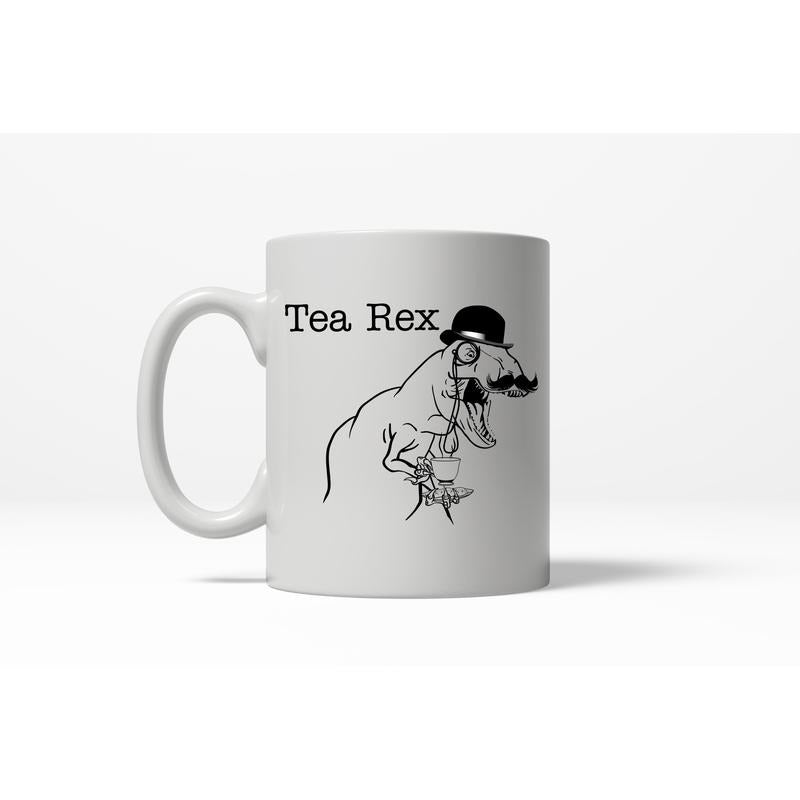 Tea Rex Funny Dinosaur Nerdy Vintage Ceramic Coffee Drinking Mug - 11oz Funny Coffee Mugs Ceramic Printed Drinkware Cup