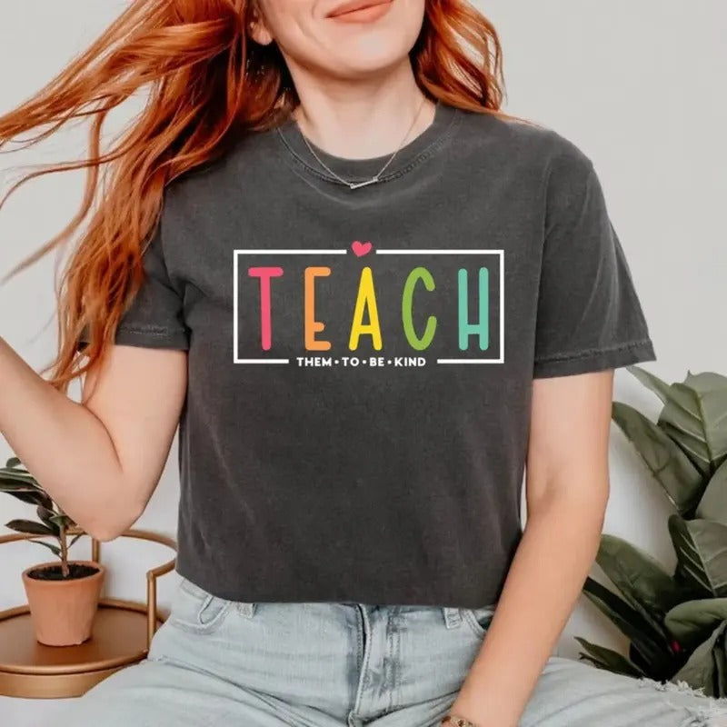 Teach T-Shirt, Teacher Shirt, Gift for Teacher, First Day Of School Shirt, Teacher Gift, Retro Teacher Shirt