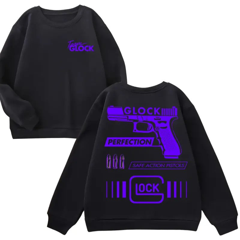 Team Glock In Glock We Trust Sweatshirt - For Her ,For Him ,Glock Sweatshirt- Classic Fit Long Sleeve Menswear for Casual Party Wear