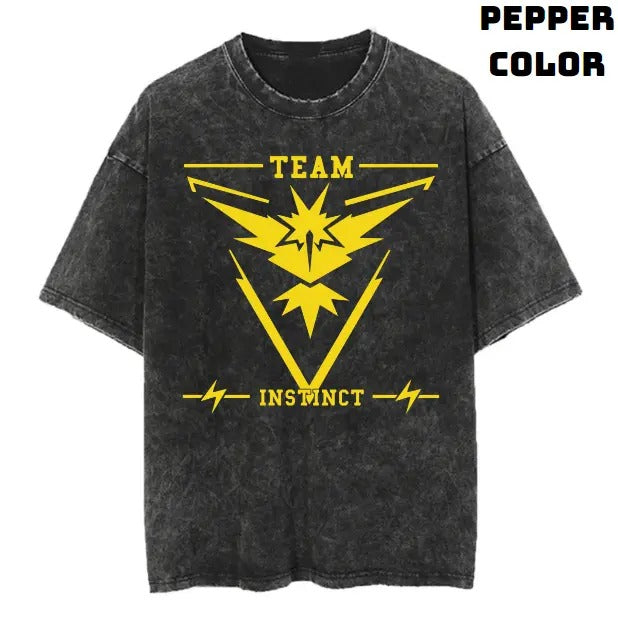Team Instinct Vintage Tee, Pokemon Go Shirt, Pokemon Shirt, Anime Manga Shirt, Halloween Shirt, Vintage Graphic Tee, Unisex T-Shirt, Gift For Fan Pokemon, Crewneck Short Sleeve Shirt Top Menswear Streetwear