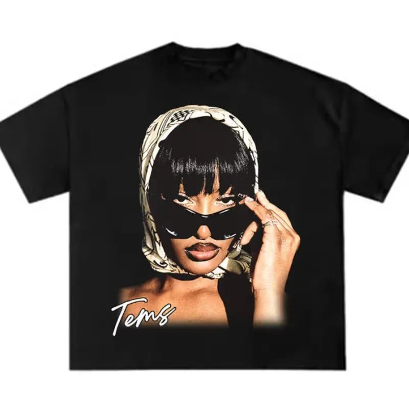 Tems Shirt, Tems Tour Hip Hop Rap Tee T Shirt Classic Cotton
