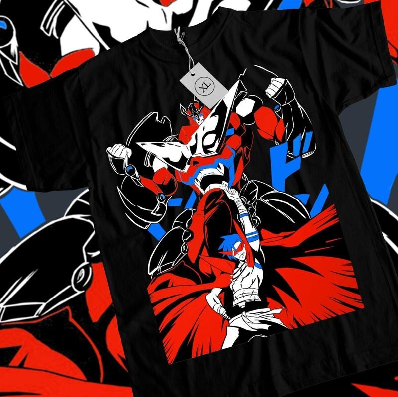Tengen Toppa T-Shirt S-4XL Gurren Lagann Kamina Anime Manga Black Gifts Shirt Tshirt S-4XL