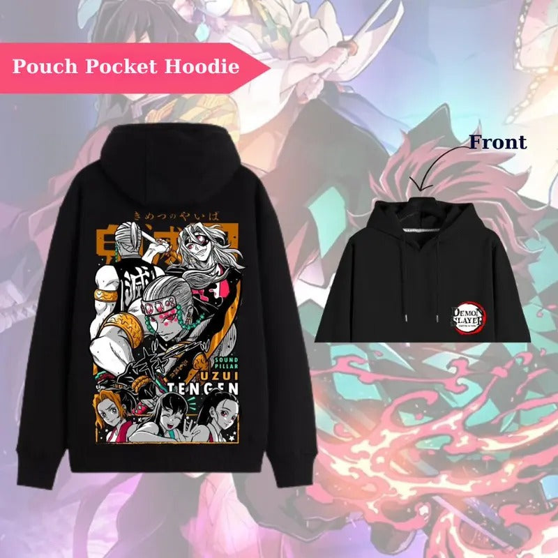 Tengen Uzui Demon Slayer Hoodie And Tee, Stylish Hashira Design, Epic Anime Graphic Tee for Fans, Perfect Gift for Demon Slayer Lovers