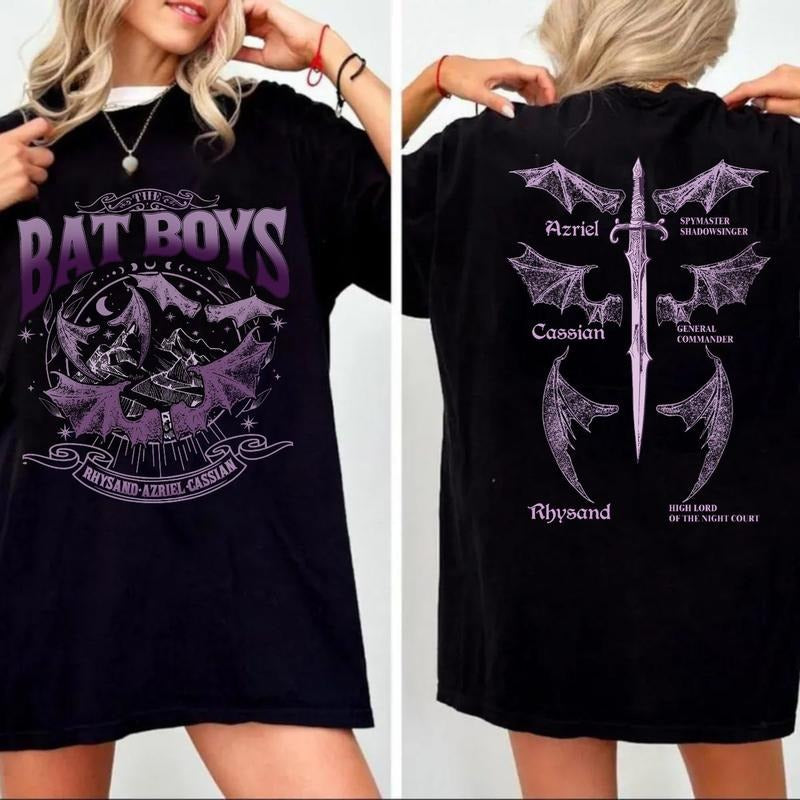The Bat Boys Double Sided Shirt, Bat Boys Shirt, Vintage Acotar Sweatshirt, The Bat Boys Fan Club, The Night Court Shirt, Bookish Merch Pullover Tee