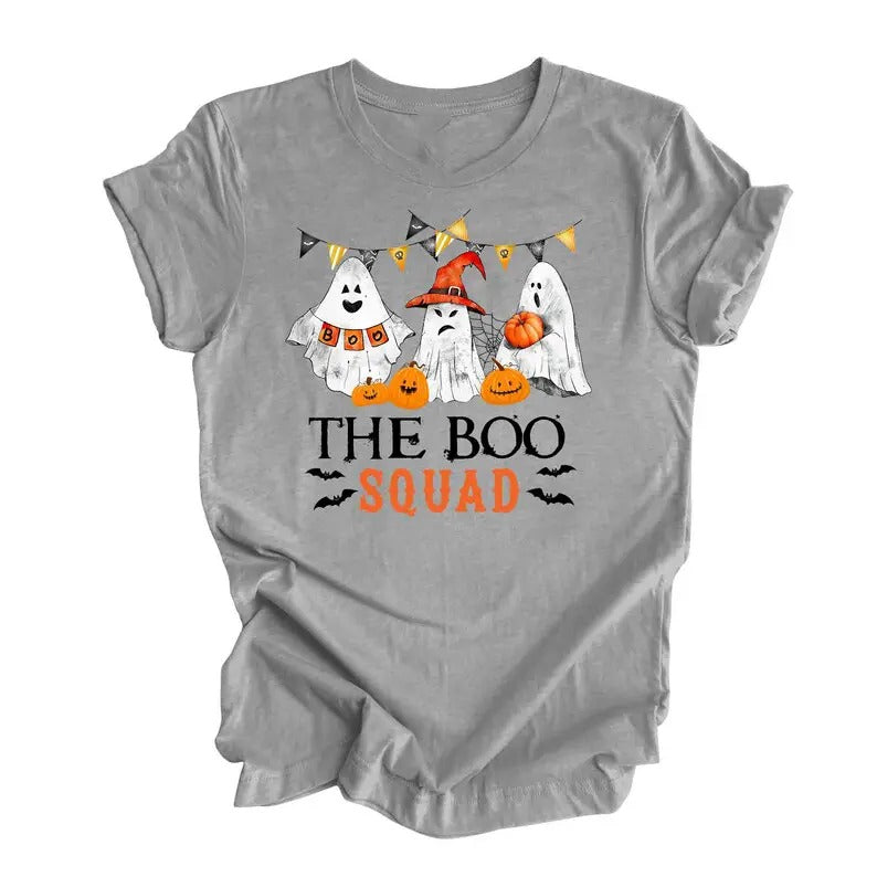 The Boo Squad Comfort Colors Shirt, Halloween Group Tees, Group of Ghosts, Ghost Group Costume Minimalist Classic Cotton Fabric Menswear Soft Top