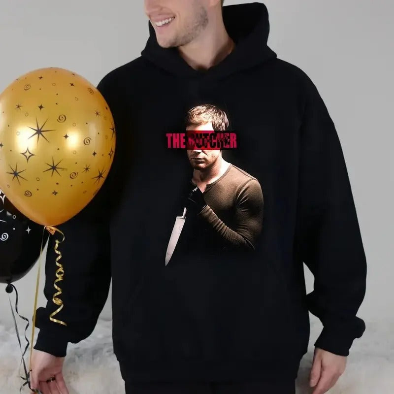 The Butcher Dexter Sweatshirt, Dexter Morgan Shirt, Unisex Hoodie, Rock Style Bootleg Tee, Unisex Sweater Pullover Tee Cotton Polyester Fit