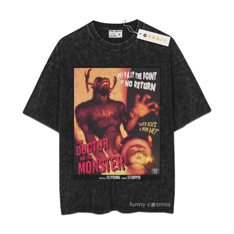 The Doctor And The Monster Mineral Wash TShirt Tony Chopper Mineral Wash TShirt One Piece Anime Mineral Wash TShirt