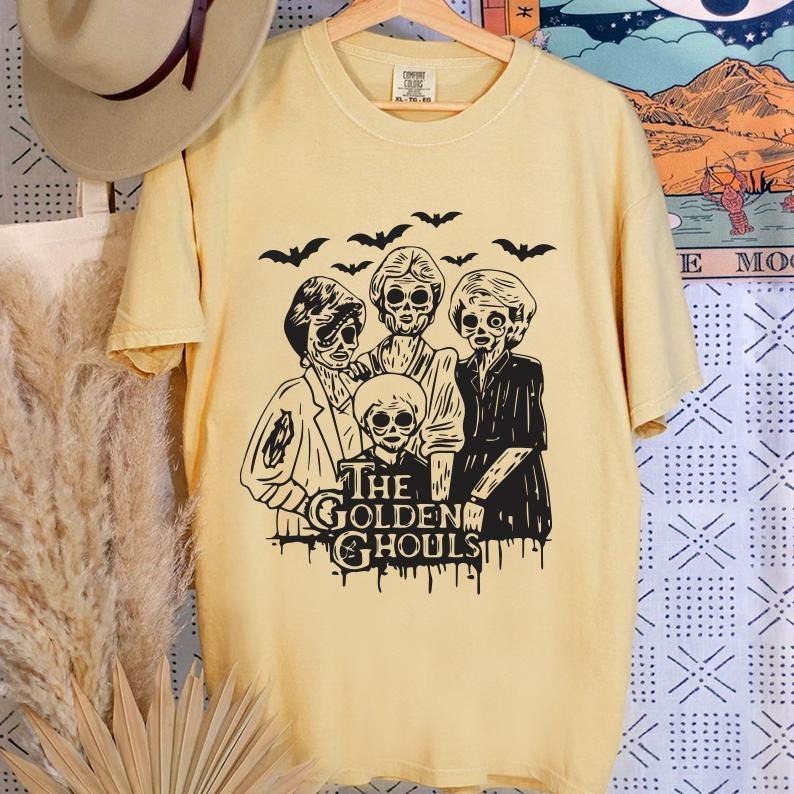 The Golden Ghouls Shirt, The Golden Girls Horror Halloween Blood Moon Shirt, Halloween Shirt, Pumpkin Tee Shirt, Spooky Shirt