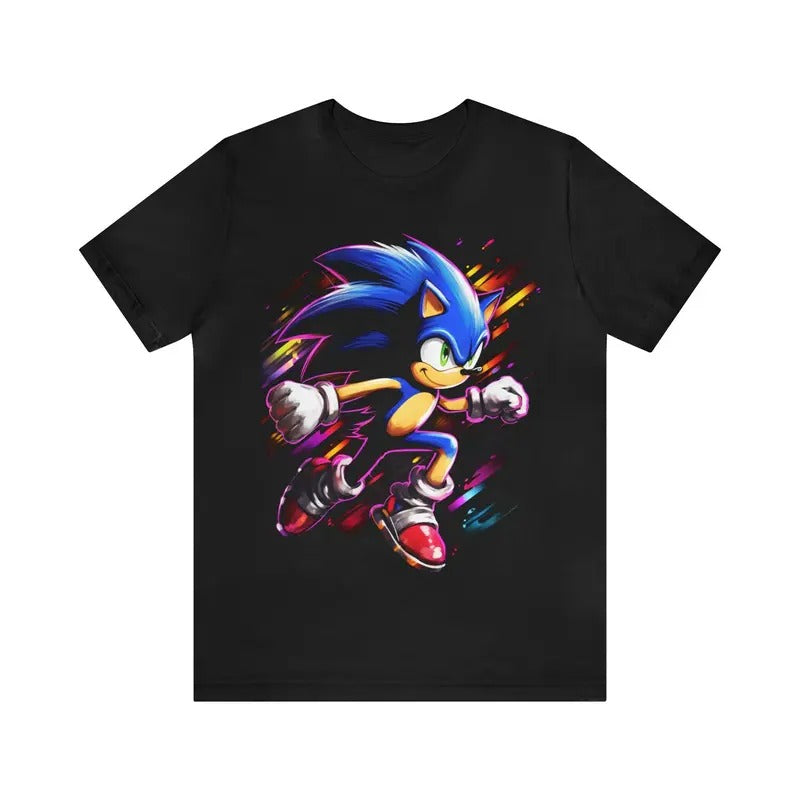 The Hedgehog Video Gaming Cool Retro Tee Shirt Graphic Tee Tops Underwear Crewneck Menswear T Shirt