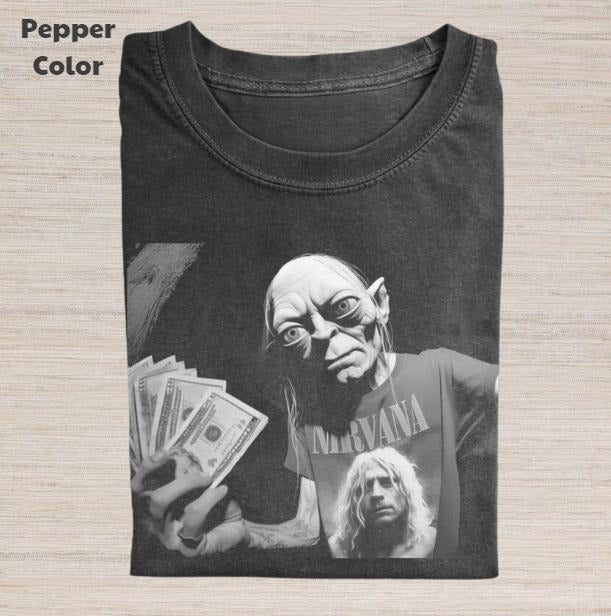 The Lord of the Rings Vintage Graphic Tee, Gollum Dollar T-Shirt, Movies Tee, Unisex Meme Cringe Funny Dumb Shirt, Menswear Womenswear Streetwear